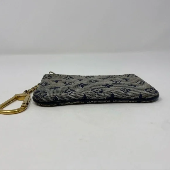 Louis Vuitton Monogram MiniLin Pochette Cles Coin Purse Blue